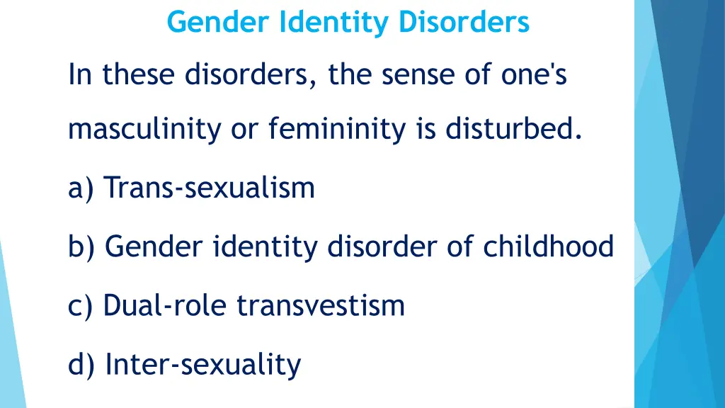 gender identity disorders