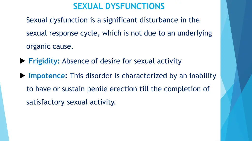 sexual dysfunctions