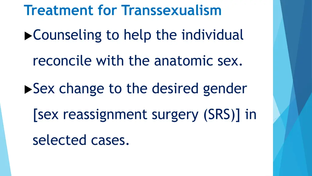 treatment for transsexualism