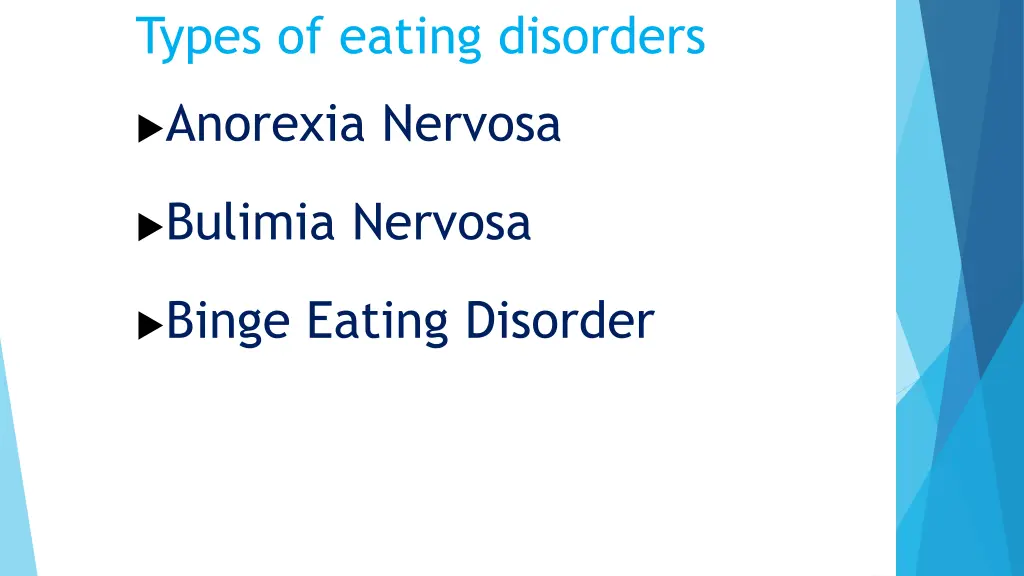 types of eating disorders