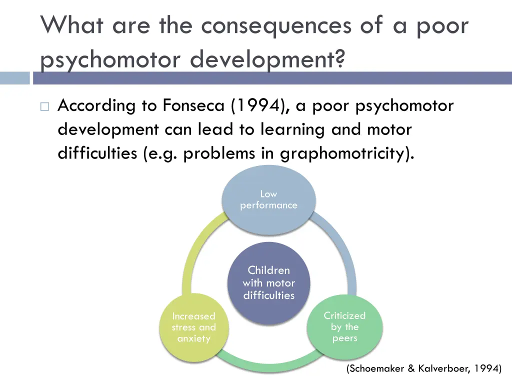 what are the consequences of a poor psychomotor