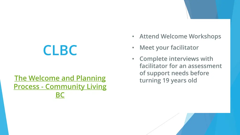 attend welcome workshops