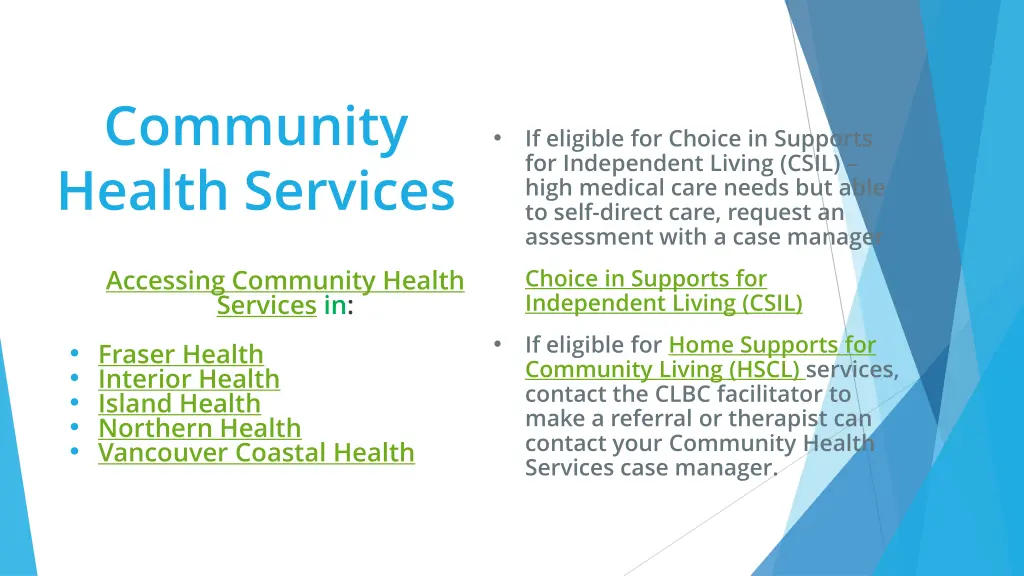 community health services