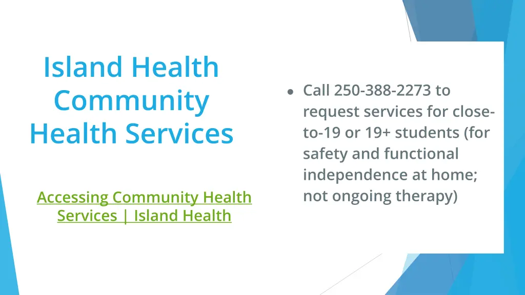 island health community health services