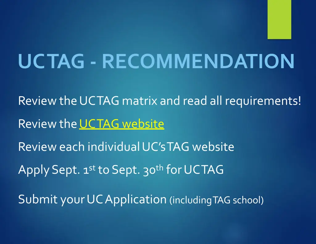uctag recommendation