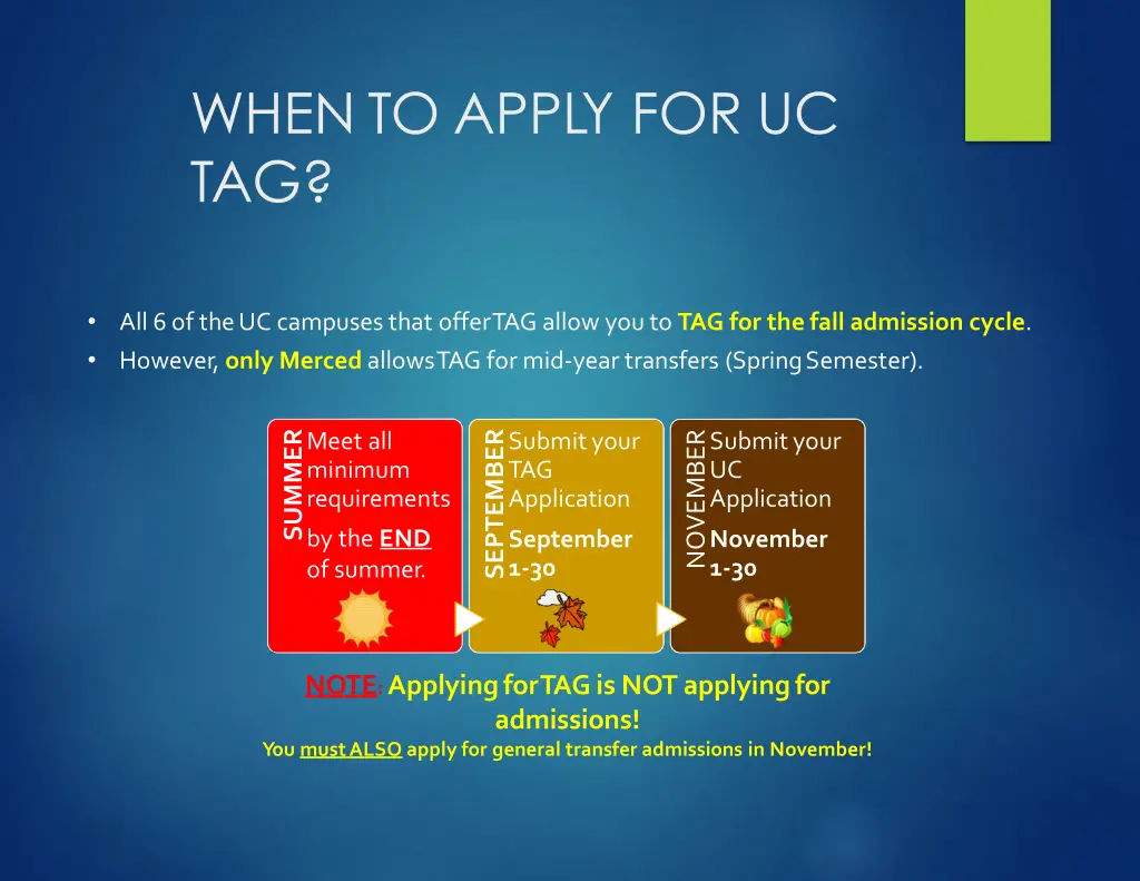 when to apply for uc tag