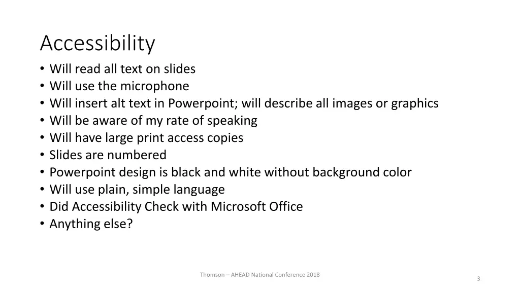 accessibility will read all text on slides will