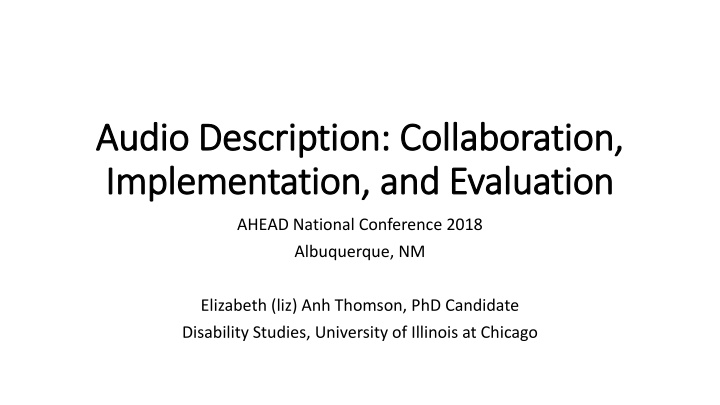 audio description collaboration audio description