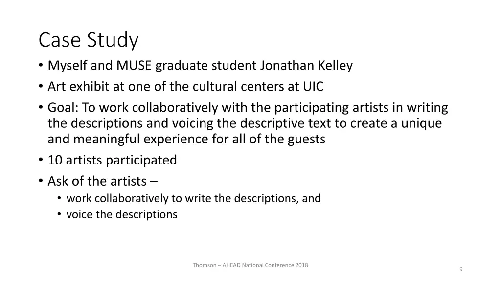 case study myself and muse graduate student