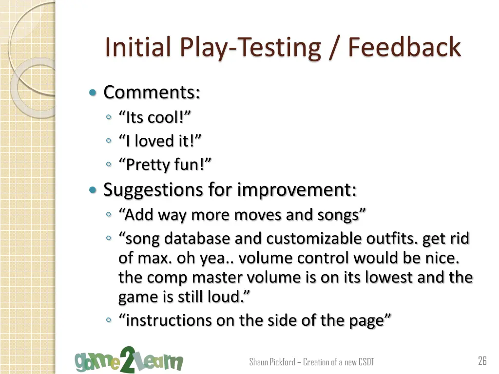 initial play testing feedback 1