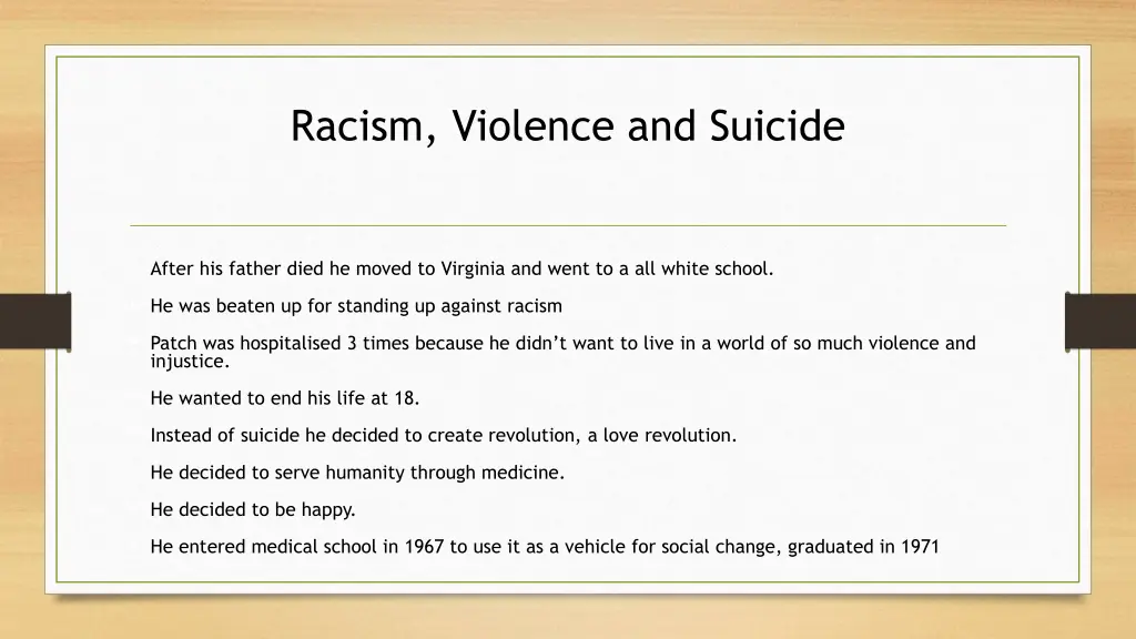 racism violence and suicide
