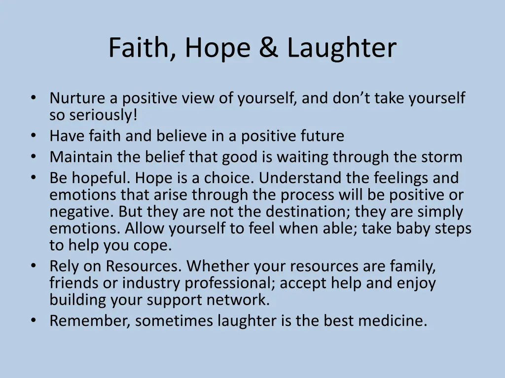 faith hope laughter