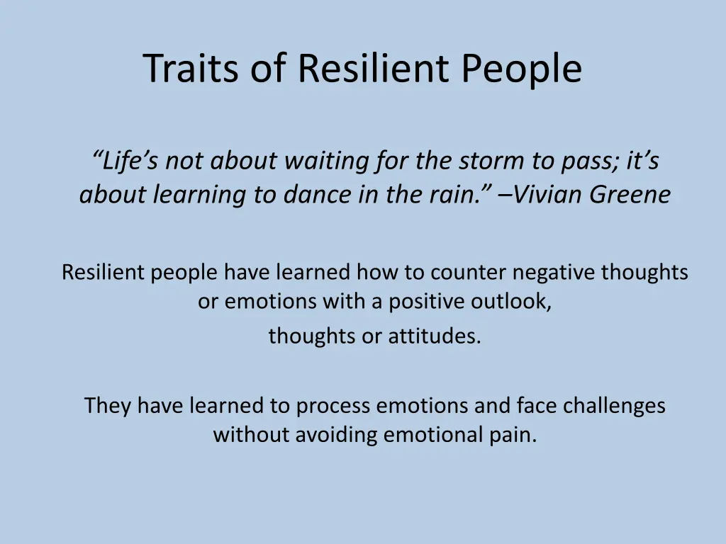 traits of resilient people