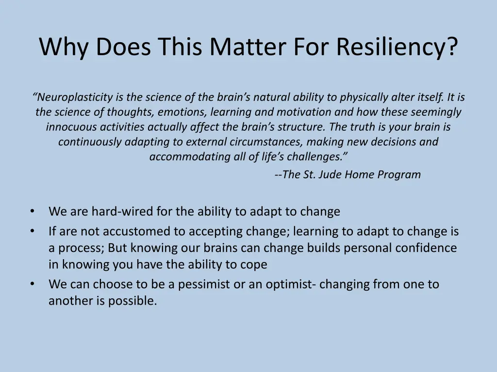 why does this matter for resiliency