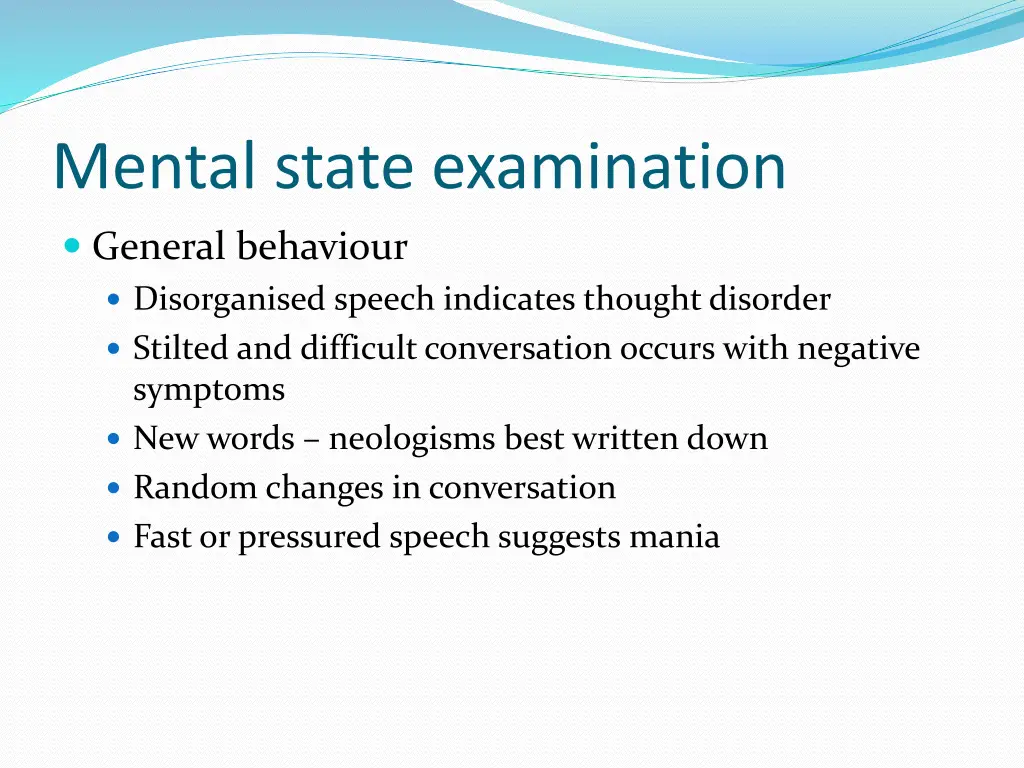 mental state examination 1
