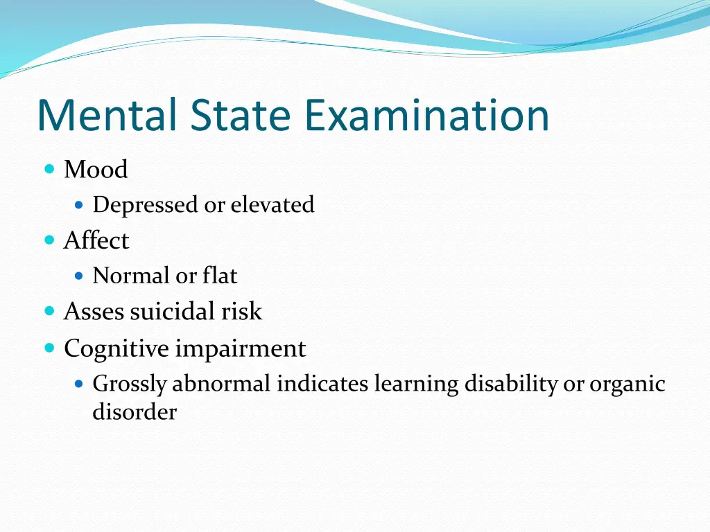 mental state examination