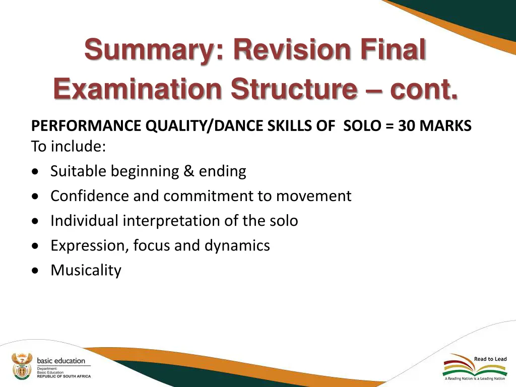 summary revision final examination structure cont 1