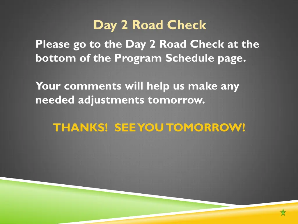 day 2 road check