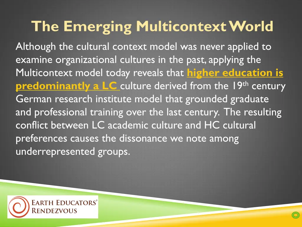 the emerging multicontext world although