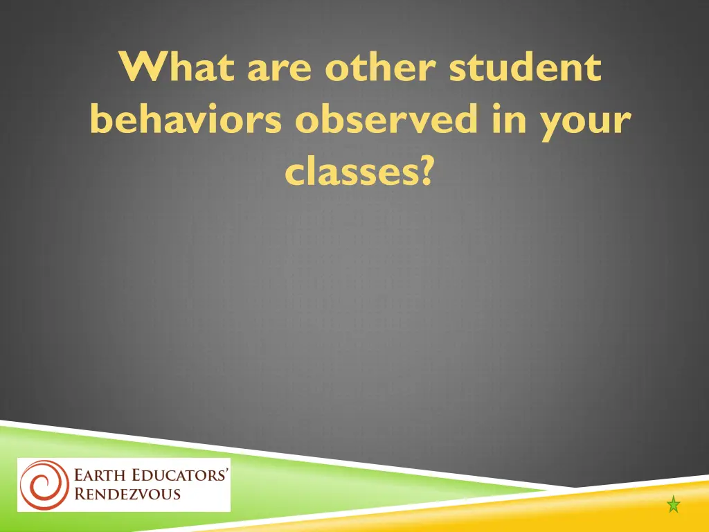 what are other student behaviors observed in your