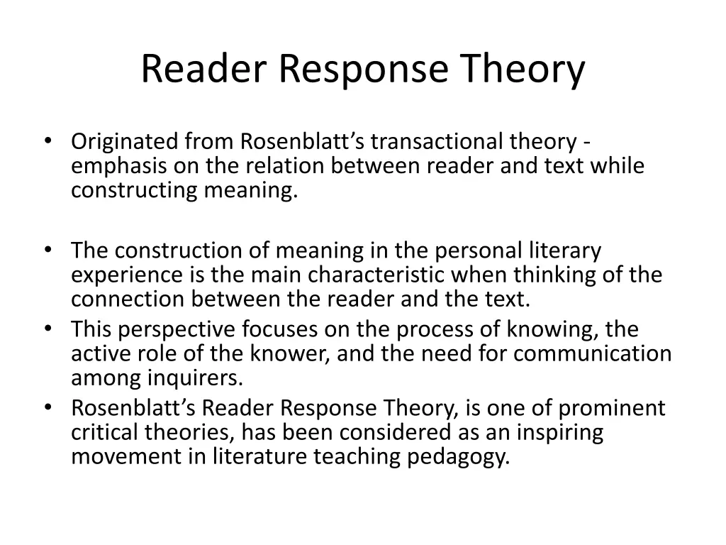reader response theory
