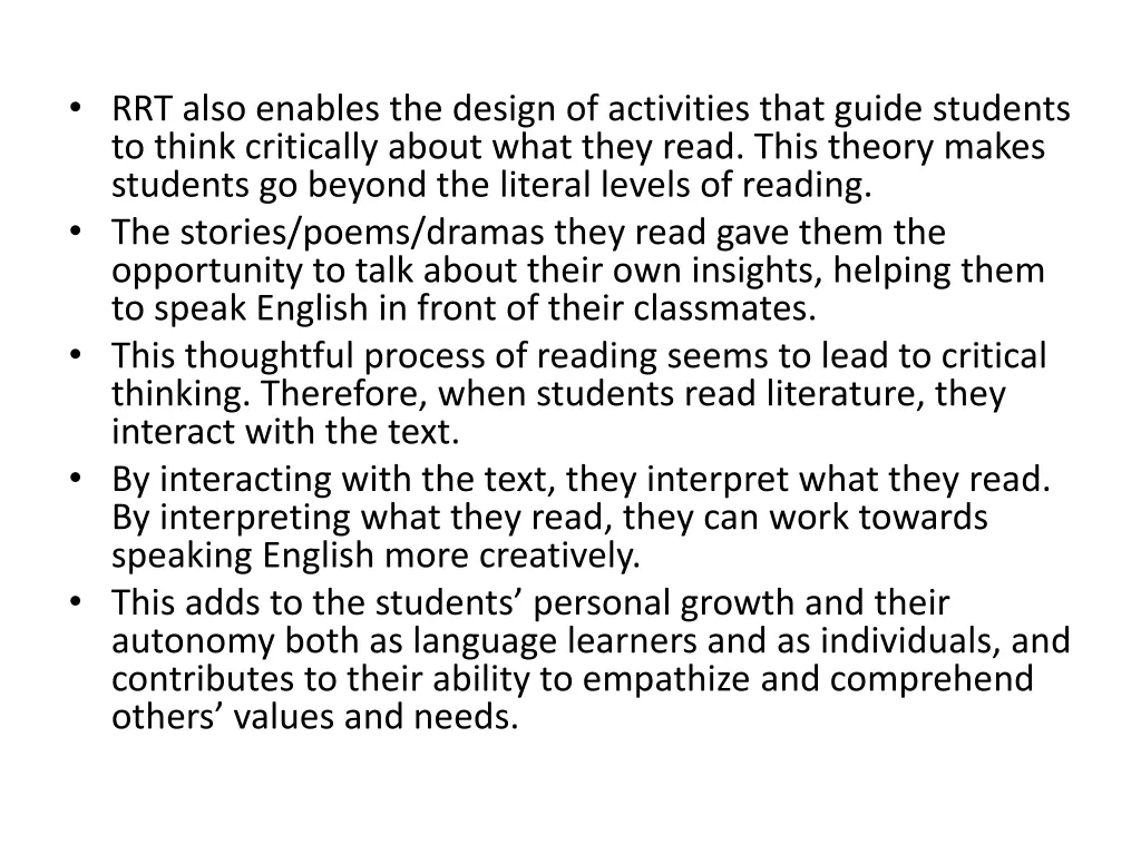 rrt also enables the design of activities that