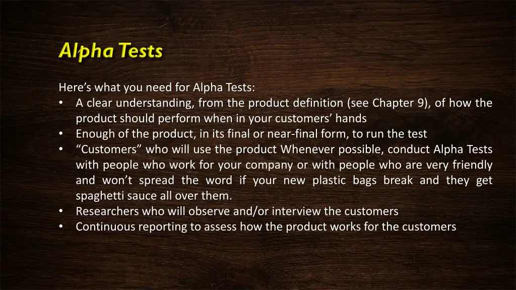 here s what you need for alpha tests a clear