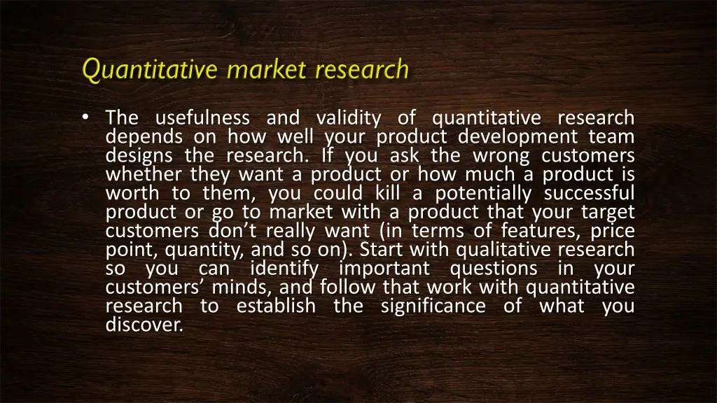 the usefulness and validity of quantitative