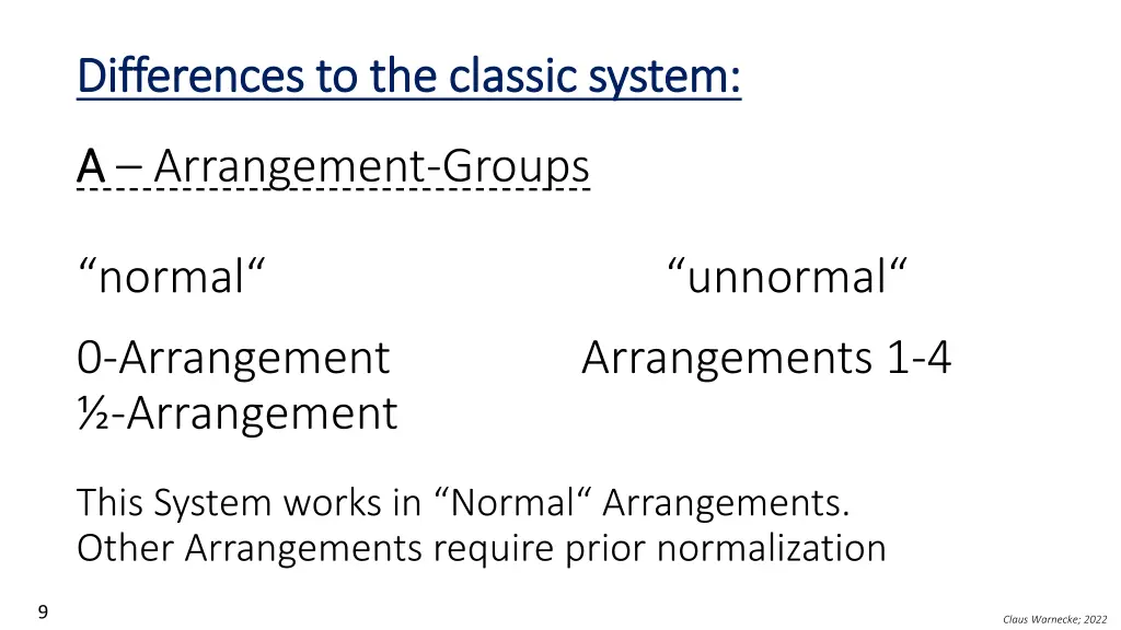 differences to the classic system differences 2