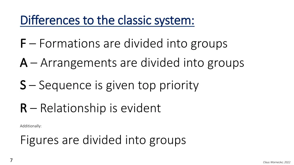 differences to the classic system differences