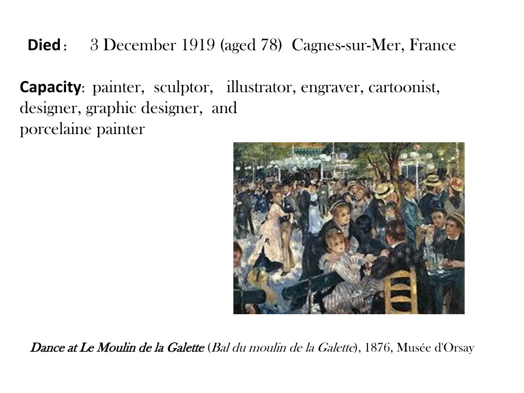 died 3 december 1919 aged 78 cagnes sur mer france