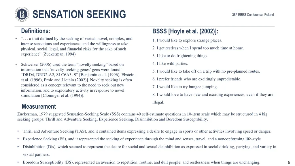 sensation seeking