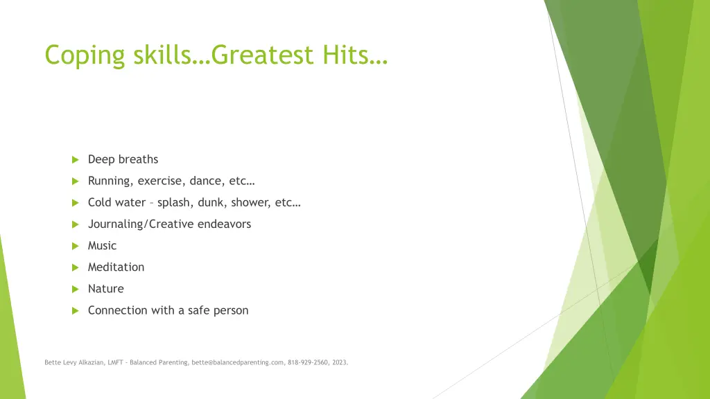 coping skills greatest hits