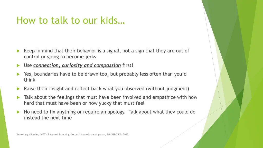 how to talk to our kids