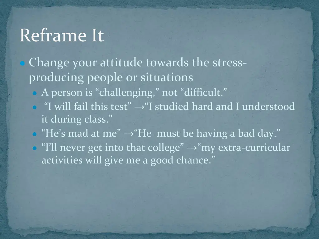 reframe it