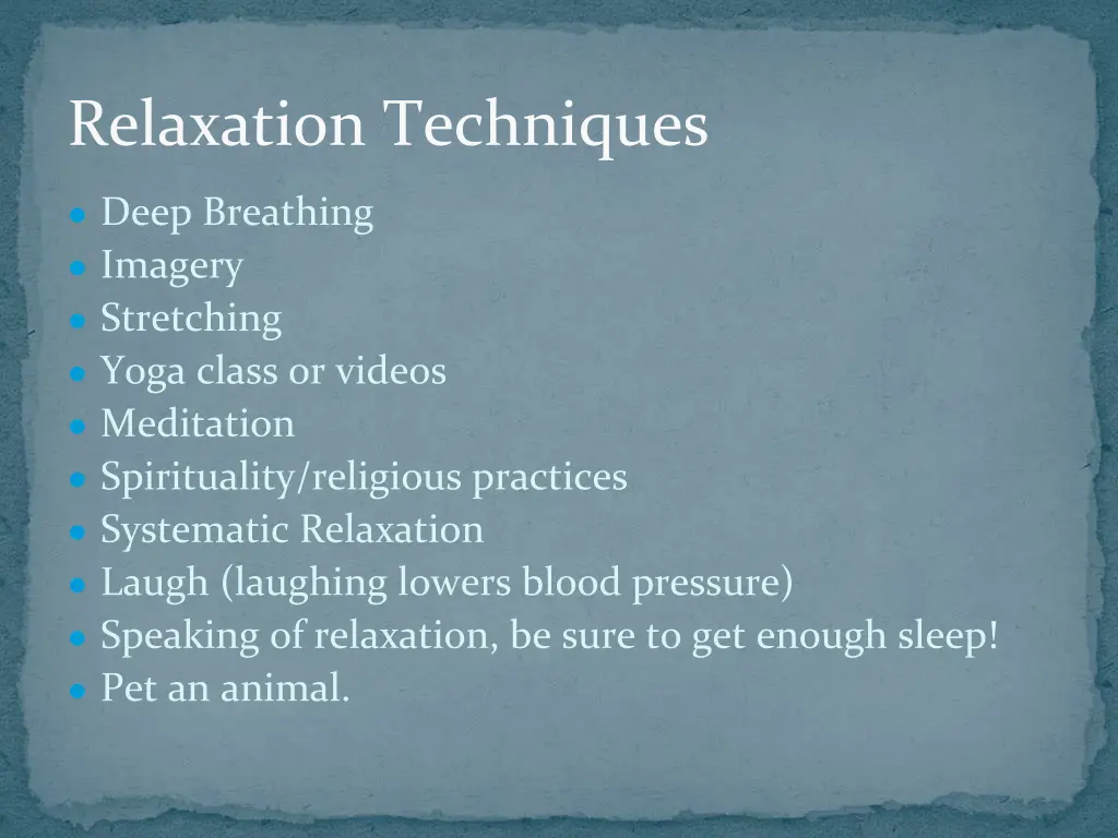 relaxation techniques