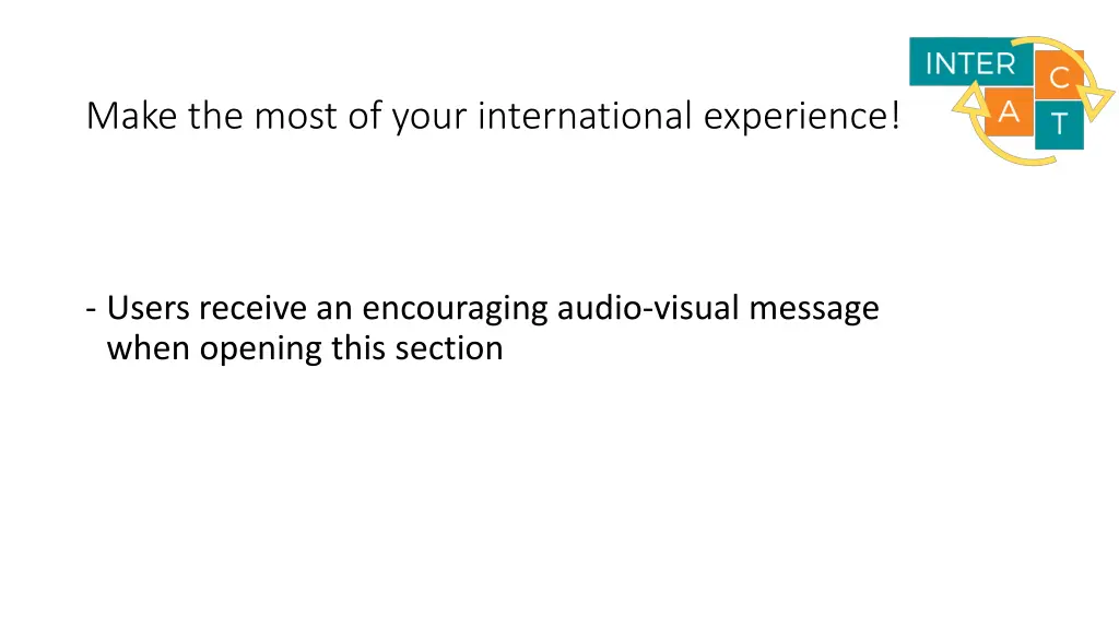 make the most of your international experience
