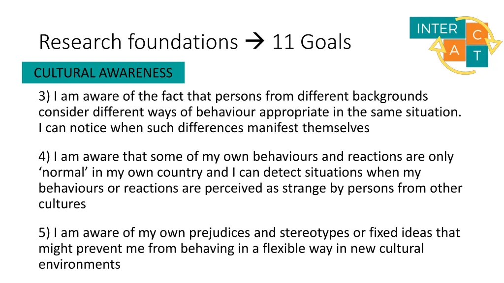research foundations 11 goals 1