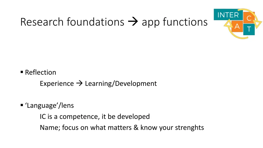 research foundations app functions
