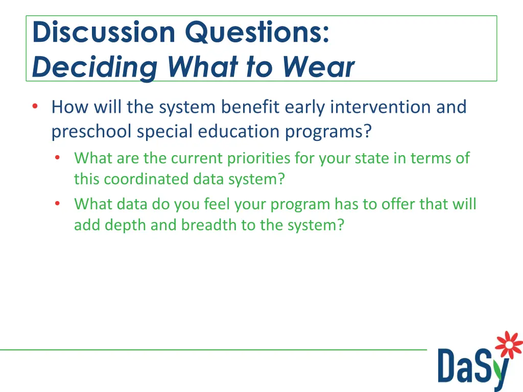 discussion questions deciding what to wear