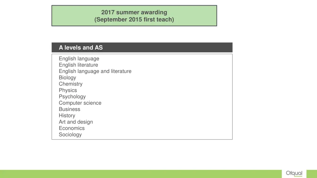 2017 summer awarding september 2015 first teach