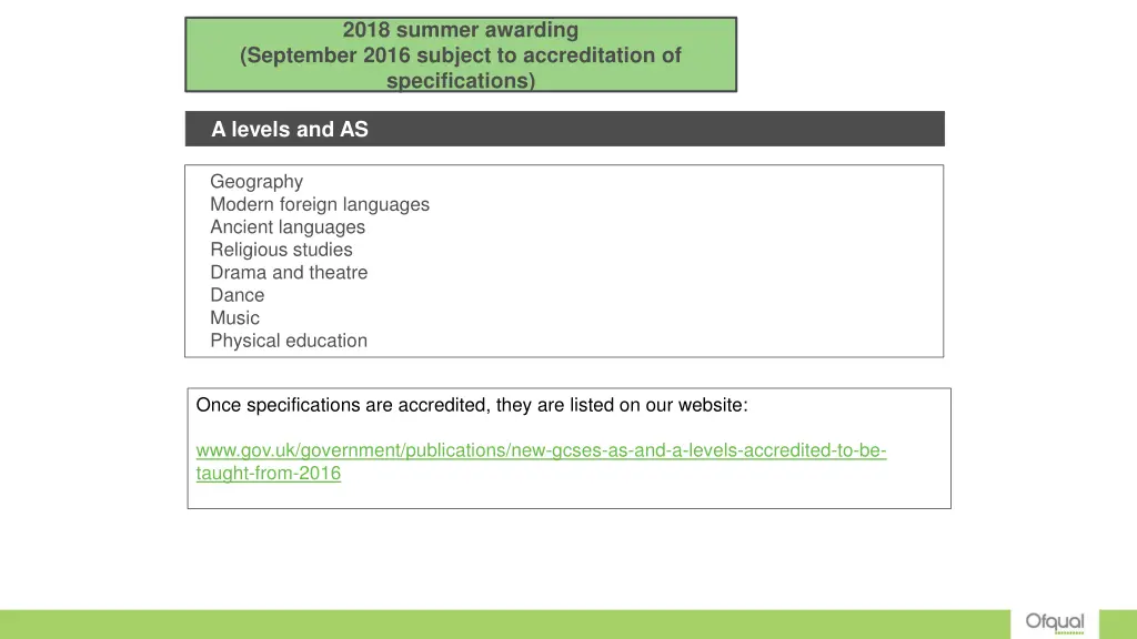 2018 summer awarding september 2016 subject