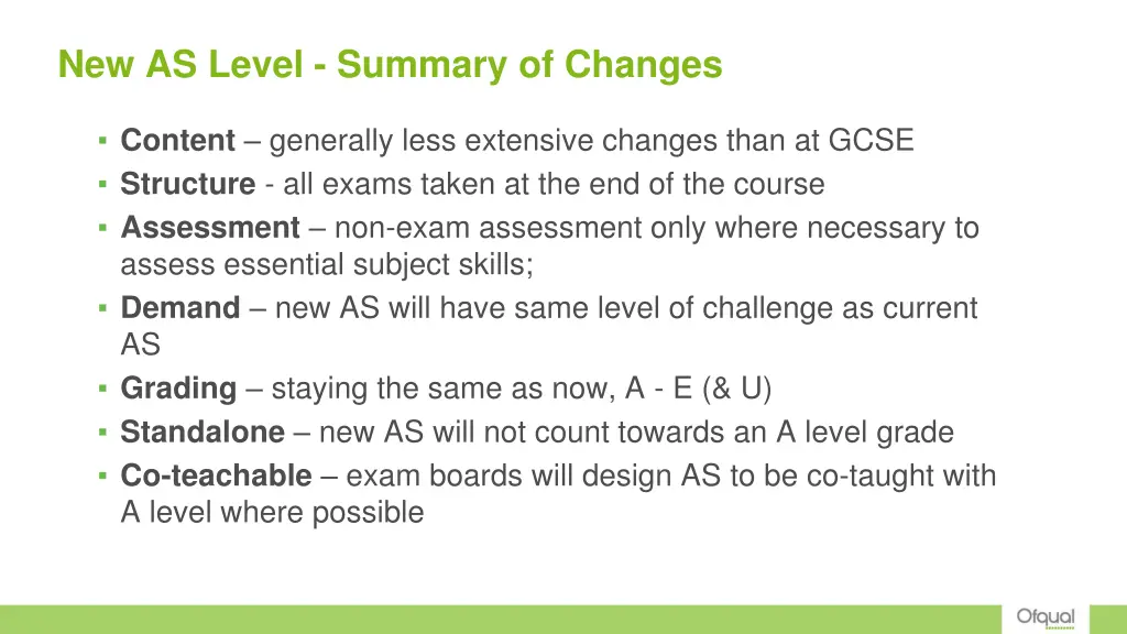 new as level summary of changes