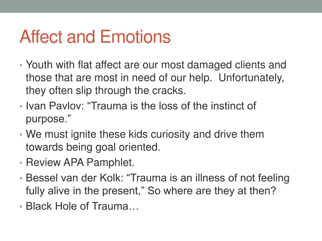 affect and emotions