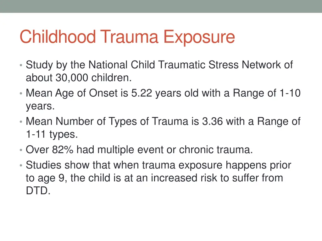 childhood trauma exposure