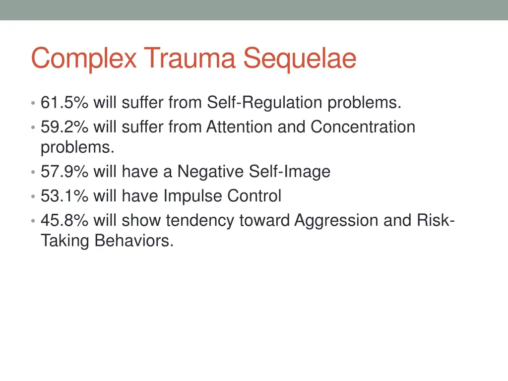 complex trauma sequelae