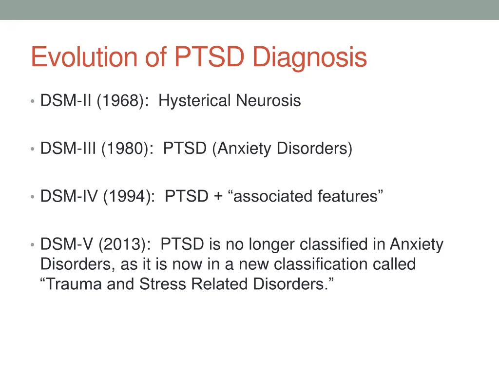 evolution of ptsd diagnosis