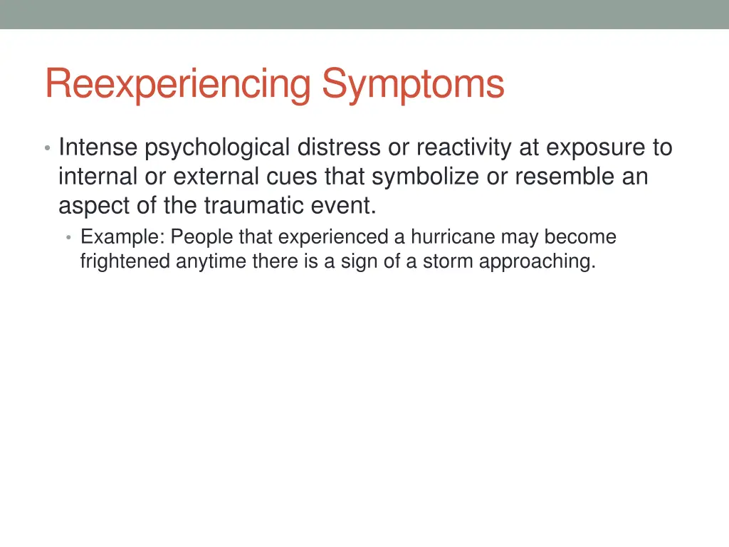 reexperiencing symptoms 1