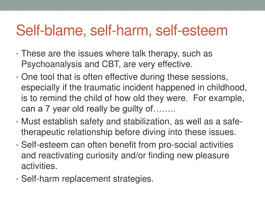 self blame self harm self esteem