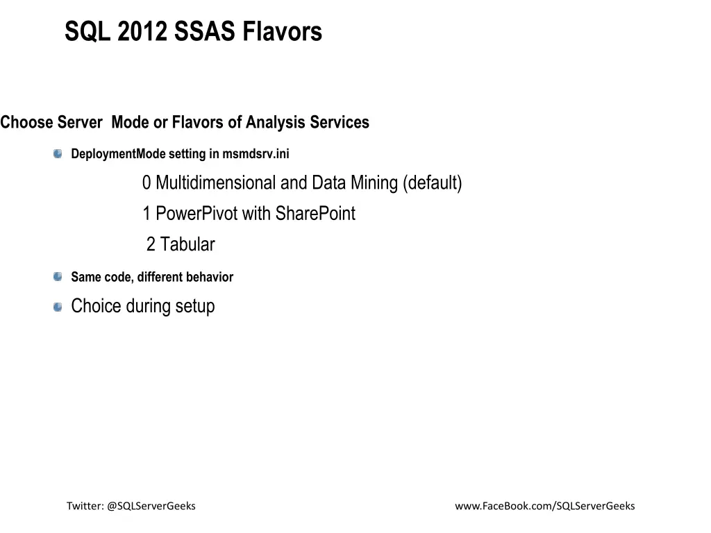 sql 2012 ssas flavors